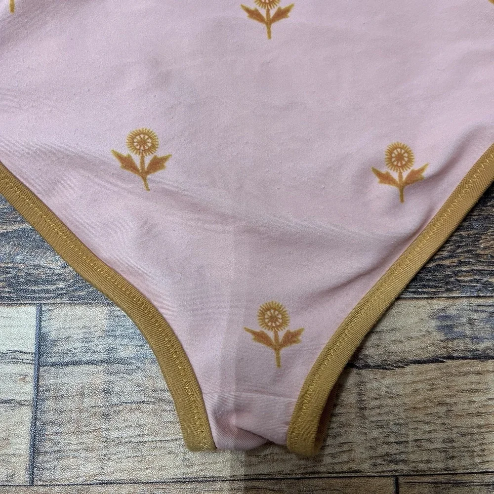 Pink‎ Chicken Swimsuit Toddler Girl 2Y Floral Bow One Piece Coastal Summer